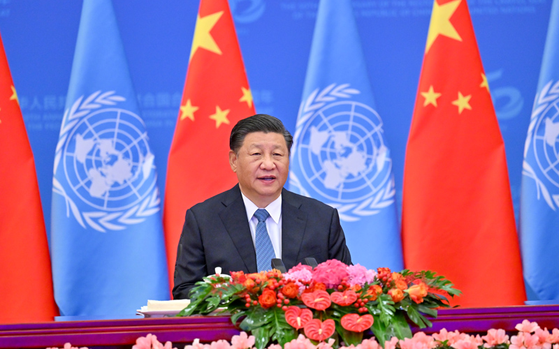 Председатель КНР Си Цзиньпин выступил на торжественном собрании в Пекине по случаю 50-летия восстановления законных прав КНР в ООН.