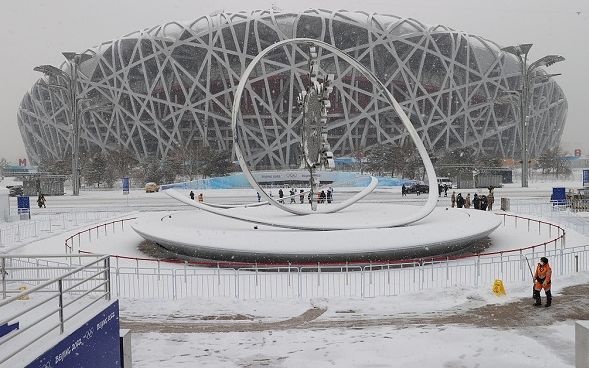 Сильный снегопад обрушился на Пекин во время зимней Олимпиады-2022