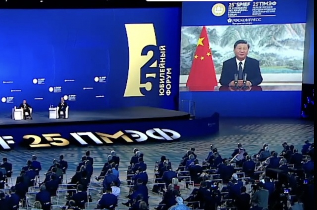#ПМЭФ-2022 — Председатель КНР Си Цзиньпин выступил на ПМЭФ-2022 по видеосвязи.