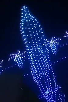 В Китае 2400 дронов взлетели в Хэппи-Харбор в Шэньчжэне и Виктория-Харбор в Сянгане, устроив визуальный праздник в ночном небе.