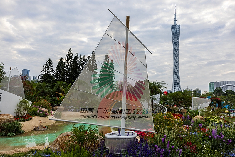 Цветочные композиции в городских садах Гуанчжоу приветствуют участников и гостей 15-ых Национальных игр КНР